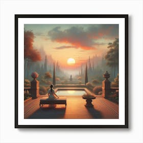 'Sunset In The Garden' Art Print