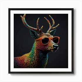 Deer In Sunglasses Art Print