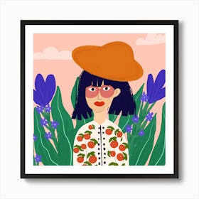 Girl In A Hat Art Print