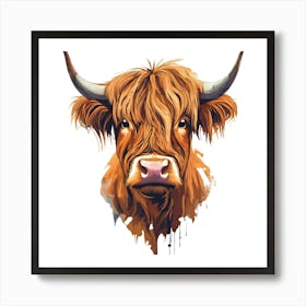 Highland Cow Vibrant Art Print