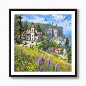 Village By The Sea Art Print