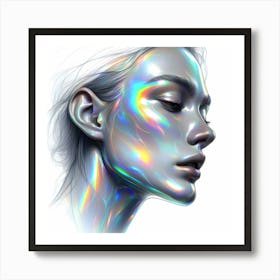 Translucent Beauty Head Sketch Detail Drawing Art Print