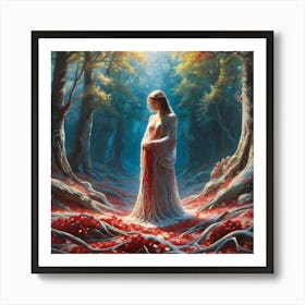 Woman In The Woods 27 Art Print