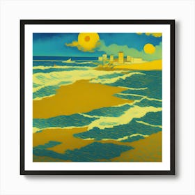 Beach At Night Art Print