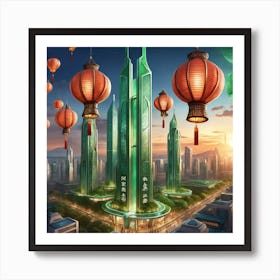 Chinese City Art Print