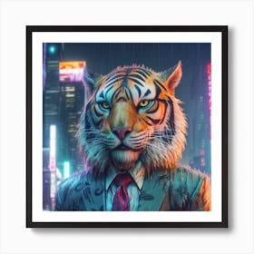 Tiger In The City Art Print