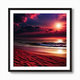 Sunset On The Beach 457 Art Print