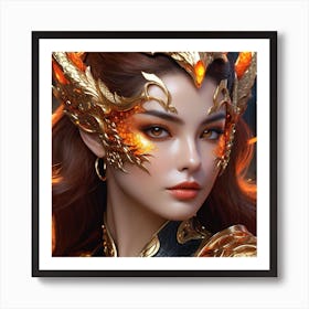 Girl In A Dragon Costume Art Print