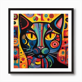 Cat rainbow Art Print