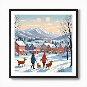 Cartoon Flat Illustration Of Winter Season 517235147 Art Print