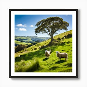 Grass Plant Day Scenic Tour Tourism Rural Green Farm Auckland Cute New Background Scener (3) Art Print