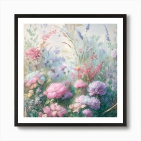 Flowers In The Garden 1 Art Print