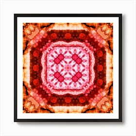 Pink Alcohol Ink Flower Pattern 1 Art Print