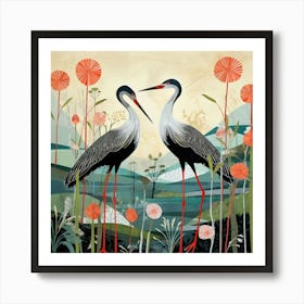 Bird In Nature Stork 3 Art Print