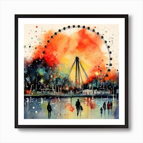 London Ferris Wheel Art Print