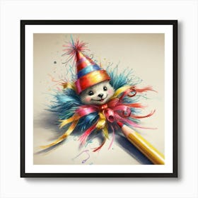 Birthday Teddy Bear Art Print