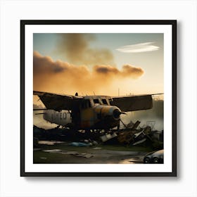 Plane Sits On The Ground 2 Art Print