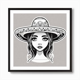 Mexico Hat Sticker 2d Cute Fantasy Dreamy Vector Illustration 2d Flat Centered By Tim Burton (14) Art Print