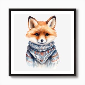 Fox In A Scarf Art Print