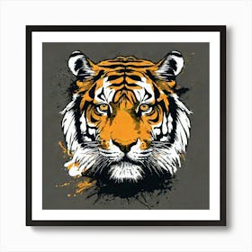 Illustration grunge Tiger Art Print