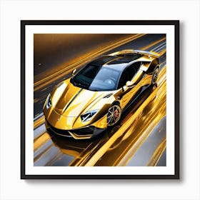 Golden Lamborghini 24 Art Print