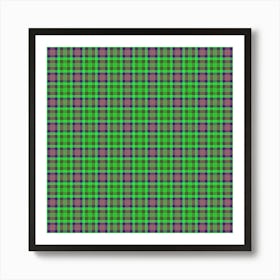 Green Plaid Fabric 4 Art Print