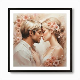 Couple Kissing Painting Art Print