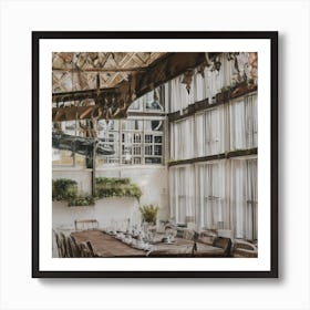 Dining Room In A Greenhouse Art Print