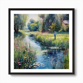 Tranquil Riverside Tapestry Art Print