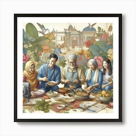 Travel and Cook with a Family of Content Creators: Learn How to Make Exotic Dishes from Different Lands Art Print