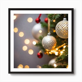 Christmas Tree With Ornaments 2 Art Print