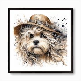 Dog In A Hat 2 Art Print