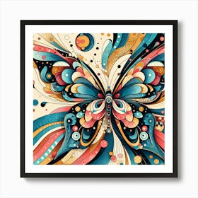 Colourful Ornate Butterfly Abstract IV Art Print