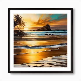 Sunset On The Beach 777 Art Print