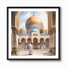 architecteur islamic Color harmony Heaven Watercolor Art Print
