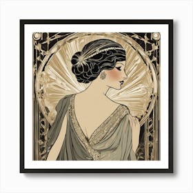 Deco Lady Art Print