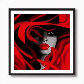 Woman In A Red Hat 5 Art Print