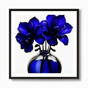 Blue Flowers In A Vase Art Print