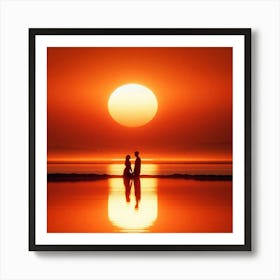 Sunset Couple Art Print