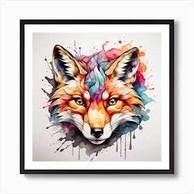 Watercolor Fox Art Print