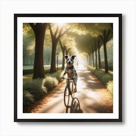 Dalmatian Riding A Bike art Art Print