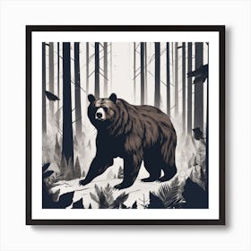 Bear In The Woods 8 Art Print