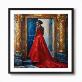 Woman In A Red Dress 2 Art Print