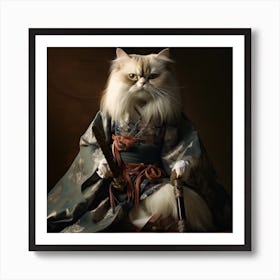 Samurai Cat 3 Art Print