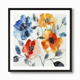 Watercolor Flowers 47 Art Print