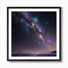 Space Landscape Wallpaper Art Print