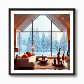 Living Room With Large Windows 1 Art Print