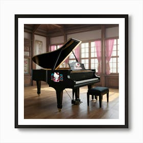 Steinway grand piano in Japanese animated versions of Hellokitty Images cute, cinematic experience, 8k, fantasy art, RPG style 3 Art Print