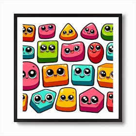 Cute Cubes Set Art Print