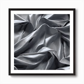 Grey Silk Fabric Art Print